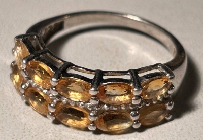 Auktion 359<br>Silberring-925- mit gelben Steinen, RG 58, 3,6 gr [1]