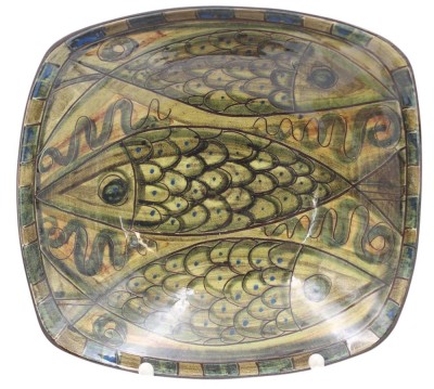 Auktion 359<br>Schale und Henkelkrug, Bücking Börnsen, Schale ca. H-5,6cm B-20,8cm. Krug H-19,2cm [1]