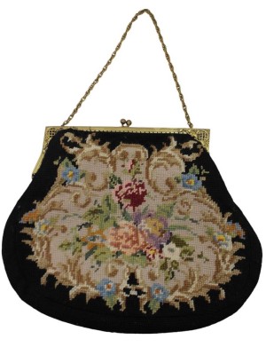 Auktion 359<br>Gobelin-Handtasche, älter, ca. 27 x 33cm [1]