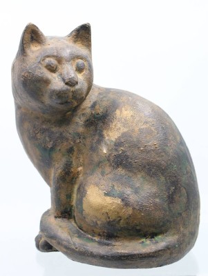 Auktion 359<br>sitzende Katze, Gusseisen, älter, ca. H-21cm [1]