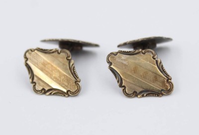 Auktion 359<br>Paar Manschettenknöpfe, 830er Silber um 1930, 7,4gr., Kopf ca. 2cm [1]