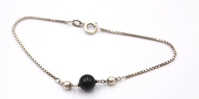 Auktion 359<br>835er Silber-Armband, Onyxkugel, 2,6gr., L-18cm [1]
