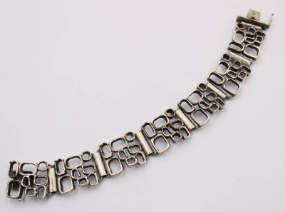 Auktion 359<br>835er Silber-Armband, 60/70er Jahre, 45,1gr., L-18,5cm [1]