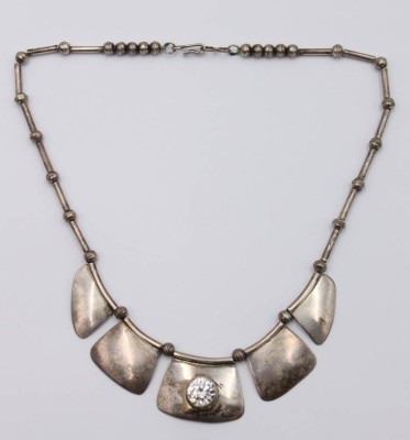 Auktion 359<br>Collier, älter, Sterling, gemarkt 