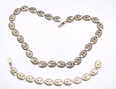 Auktion 359<br>935er Silber-Set, Kette und Armband, wohl Dänemark um 1930, zus. ca. 25gr., L-40cm u. 15cm [1]