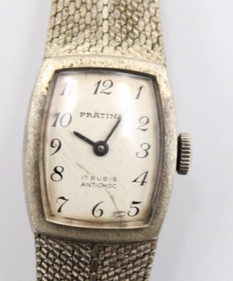 Auktion 359<br>Damen-Armbanduhr, Prätina, 835er Silber, Handaufzug, Werk läuft, 32gr. [1]