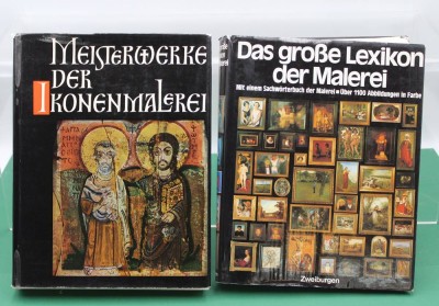 Auktion 359<br>2x div. Sachbücher, Das gr. Lexikon der Malerei und Meisterwerke der Ikonenmalerei [1]
