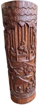 Auktion 359<br> hoher Bambus Pinselhalter, beschnitzt, H-38 cm, D-12 cm [1]