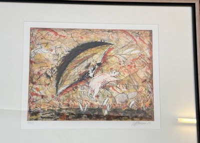 Auktion 359<br>Christian Ludwig ATTERSEE (1940), 1986, ohne Titel, Farbgrafik, 43/60, MG ca. 30x39 cm, gut gerahmt,  RG ca. 56x70 cm [1]