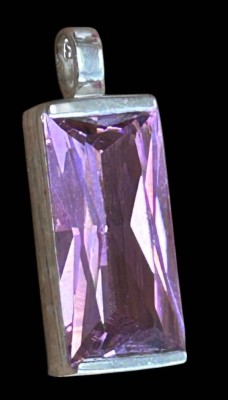 Auktion 359<br>kl. Silber-925- Anhänger mit  lila Stein, 2,5 cm, 6,4 gr. [1]
