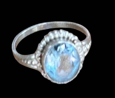 Auktion 359<br>alter Mädchenring, Silber-835- hellblauer Stein, RG 53, 2,3 gr. [1]