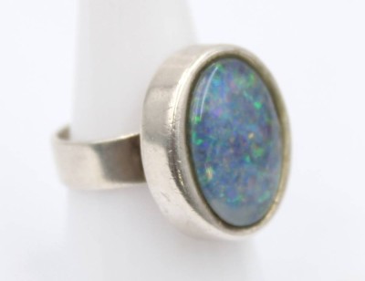 Auktion 359<br>925er Silber-Ring mit Opal-Triplette, 13,2gr., RG 58 [1]
