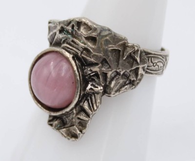 Auktion 359<br>Ring m. Rhodochrosit, versilbert, offen Schiene [1]