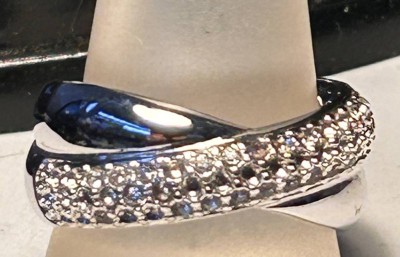 Auktion 359<br>Designer-Ring, wohl Pierre Lang, klare Steine, RG 63 [1]