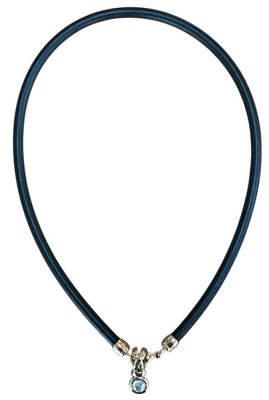 Auktion 359<br>Pierre Lang Lederband mit vergoldeter Montur und Anhänger, klarer Stein [1]