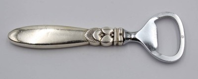 Auktion 359<br>Flaschenöffner, Georg Jensen, Dänemark, Cactus, Silbergriff, L-12cm, Gebrauchsspuren [1]
