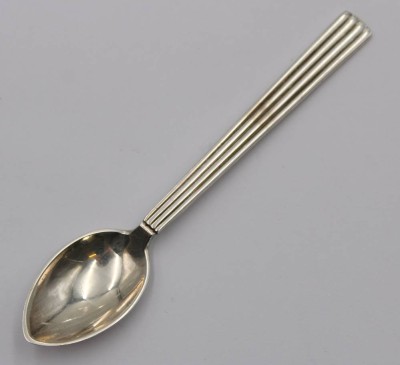 Auktion 359<br>Teelöffel, Georg Jensen Dänemark, Sterling, Bernadotte, Namensgravur, 14,1gr., L-10,8cm [1]