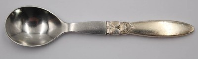 Auktion 359<br>Eierlöffel, Georg Jensen Dänemark, Sterlinggriff, Acorn, L-11,8cm [1]