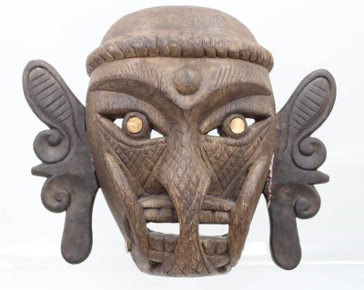 Auktion 359<br>Wandmaske, Neu Guinea, älter, Ohren geklebt, 25 x 32cm [1]