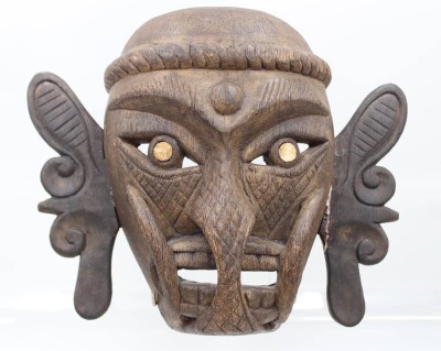 Auktion 362<br>Wandmaske, Neu Guinea, älter, Ohren geklebt, 25 x 32cm [1]