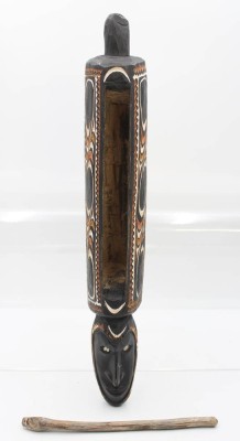 Auktion 359<br>Trommel, Papua, teilw. bemalt, älter, 50 x 7cm [1]