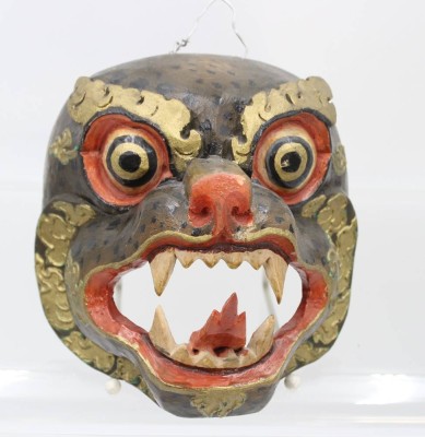 Auktion 359<br>Wandmaske, Bhutan, farbig bemalt, ca. 18 x 17cm [1]