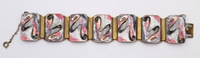 Auktion 359<br>Emaille-Armband, 70er Jahre, ungemarkt, ca. B-3cm [1]