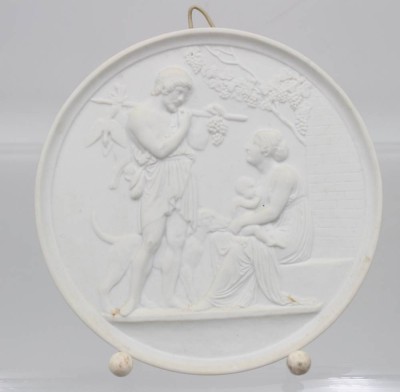 Auktion 359<br>runde Plakette, nach Bertil Thorwaldsen, wohl Bing & Gröndahl, D-14cm [1]