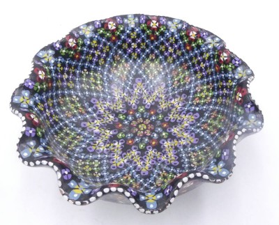 Auktion 359<br>kl. handgemalte Schale aus Rabat, arabisch signiert  , H-5 cm, D-13 cm [1]