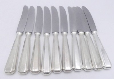 Auktion 359<br>10x Menumesser, versilbert 