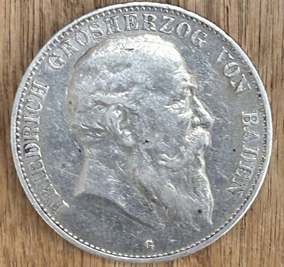 Auktion 359<br>5 Mark 1907, Friedrich-Grossherzog von Baden [1]