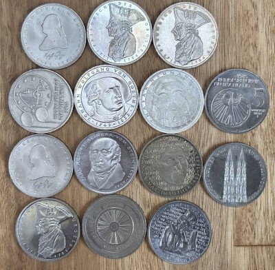 Auktion 359<br>14x 5 DM Sondermünzen, alle wohl 80-er Jahre, Nennwert 35€ [1]