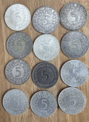Auktion 359<br>12x 5 DM Kursmünzen, ab 1951 [1]