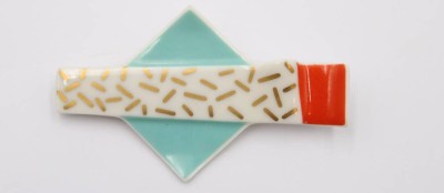 Auktion 359<br>Porzellan-Brosche, Hutschenreuther, 6,8 x 4cm [1]