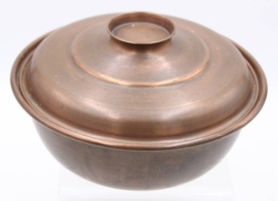 Auktion 359<br>Kupfer-Deckeltopf, ca. H-11cm D-22cm [1]