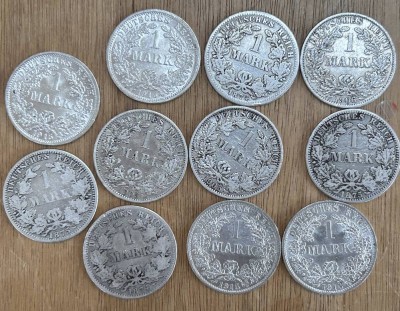 Auktion 359<br>11x 1 Mark, Kaiserreich, 1871-1915 [1]