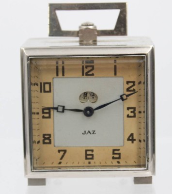 Auktion 359<br>Jaz Tischwecker 60er Jahre, Chrom, Werk läuft, H-6cm B-5,5cm [1]