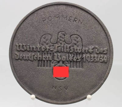 Auktion 359<br>gr. Eisenplakette, Winterhilfswerk des deutschen Volkes  1933/34, D-18cm [1]