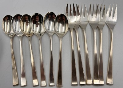 Auktion 359<br>6x Kaffeelöffel, 6x Kuchengabel 