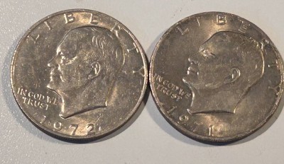 Auktion 359<br>2x Dollar 1971+1972, Eisenhower [1]