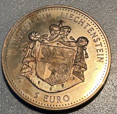 Auktion 359<br>5 Euro Liechtenstein, 1996,  
