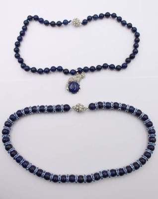 Auktion 359<br>2x div. Halsketten, Lapislazuli, je Magnetschließe, ca. L-48cm [1]