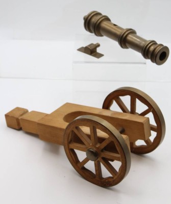 Auktion 359<br>Kanone auf Lafette, nicht montiert, Lafette ca. L-34cm [1]