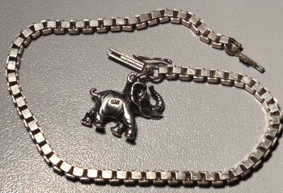 Auktion 359<br>Silber-Armband mit Elefanten Anhänger-835-, L-21 cm, 12,1 gr [1]