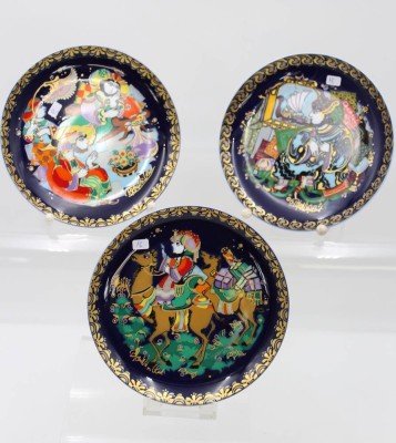 Auktion 359<br>3x Sammelteller, Rosenthal studio-linie, Sindbad, Björn Wiinblad, D-16,5cm [1]