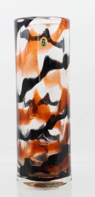Auktion 359<br>Kunstgla-Vase, Zwiesel, farbige Einschmelzungen, ca. H-25,5cm [1]