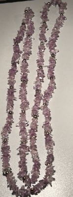 Auktion 359<br>lange Amethyst Splitter Kette mit Silber (?) Kugeln, L-ca. 90 cm (endlos), 35 gr. [1]