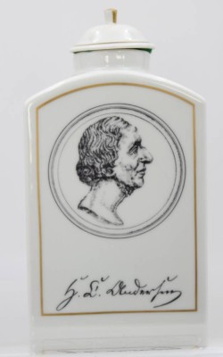 Auktion 359<br>hohe Teedose, Hans Chr. Andersen, Bing & Gröndahl, ca. H-19cm [1]
