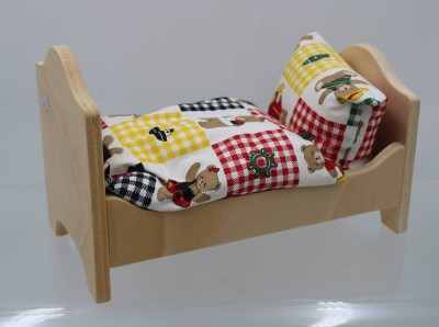Auktion 368<br>Puppenbett, Holz, ca. 15 x 24 x 12,5cm [1]
