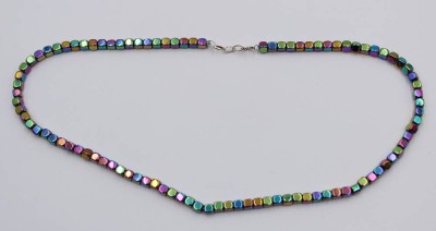 Auktion 359<br>Hämatit-Halskette, Silbeschließe, L-42cm [1]